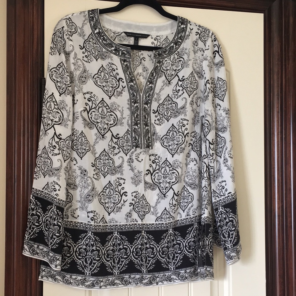 WHBM tunic top. Black & White. Sz 6 - Picture 3 of 6